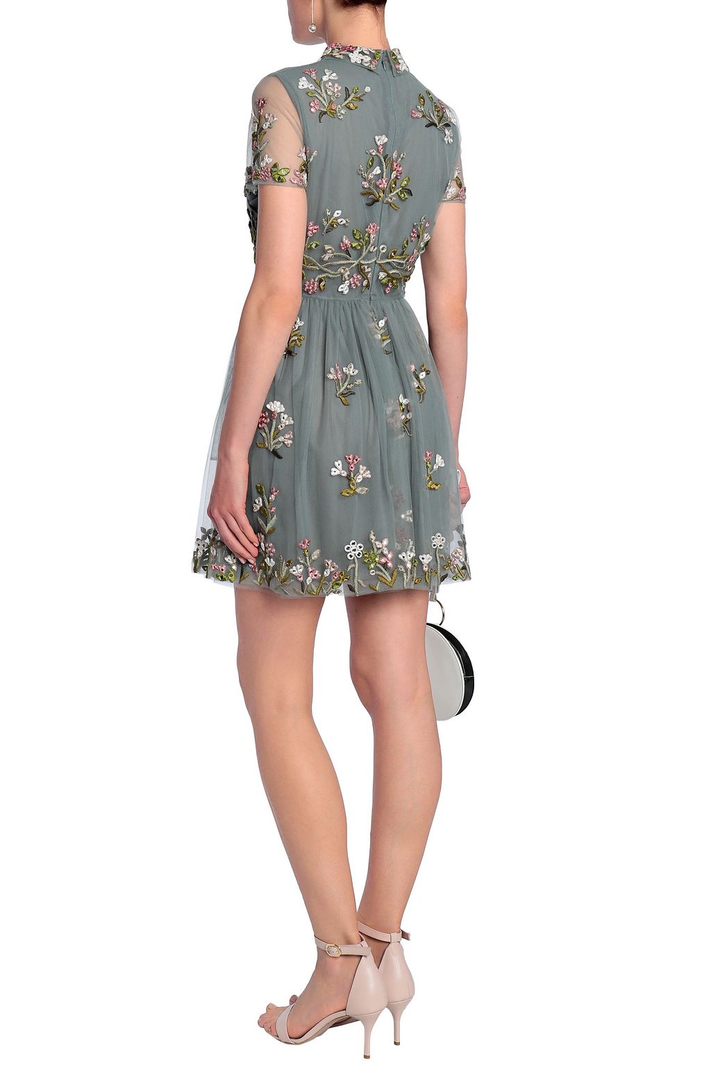 VALENTINO GARAVANI Embellished tulle mini dress