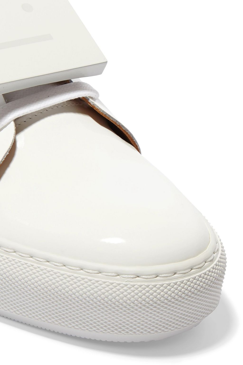 ACNE STUDIOS Adriana plaque-detailed patent-leather sneakers