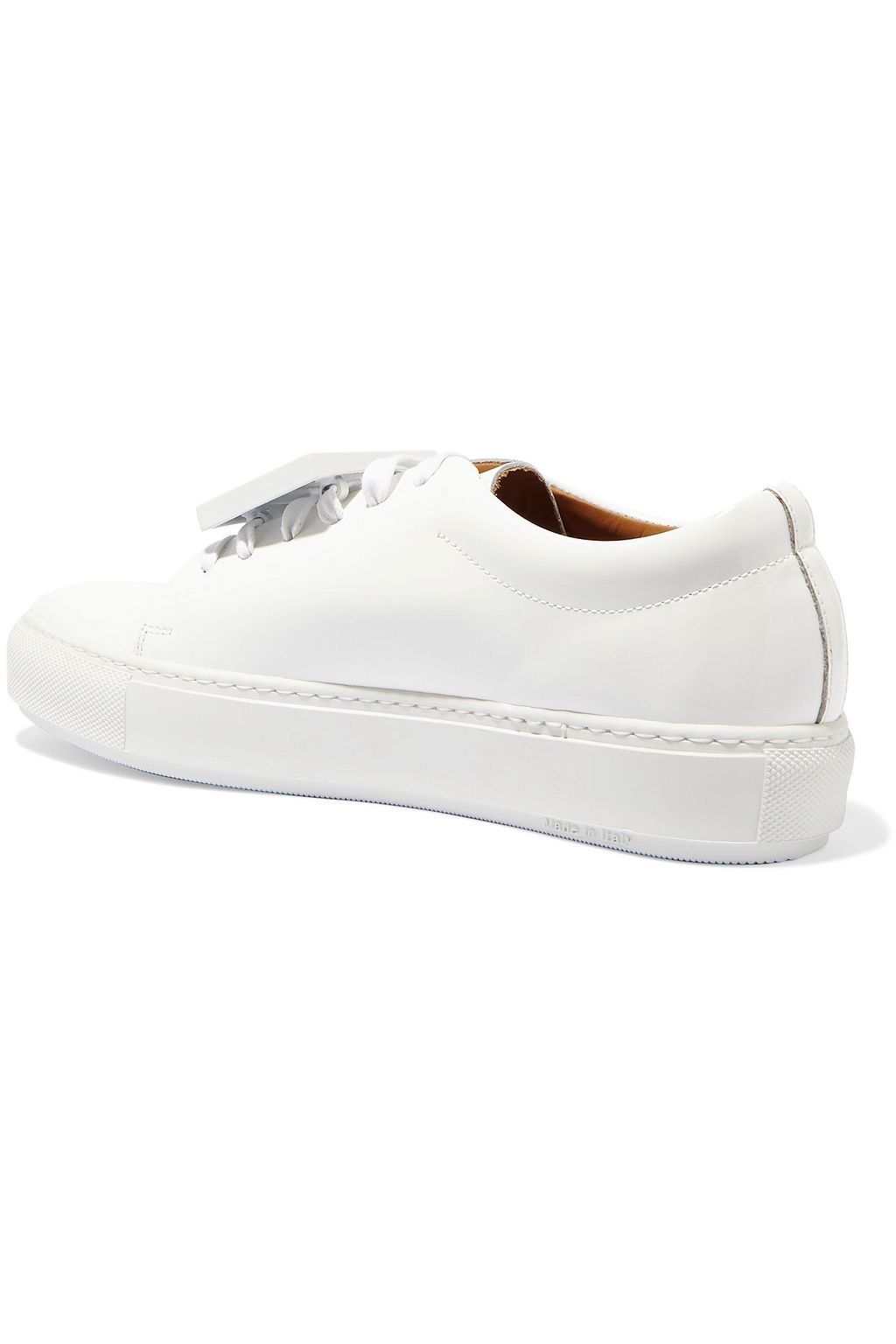 ACNE STUDIOS Adriana plaque-detailed patent-leather sneakers