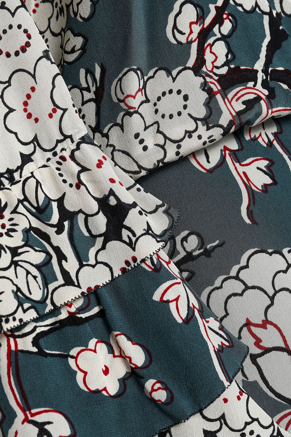 VALENTINO GARAVANI Tiered floral-print silk crepe de chine gown
