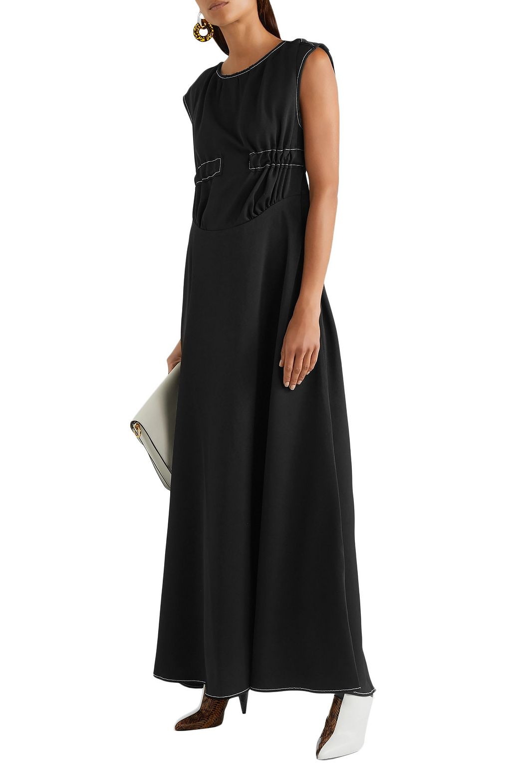 REJINA PYO Lena embroidered crepe maxi dress