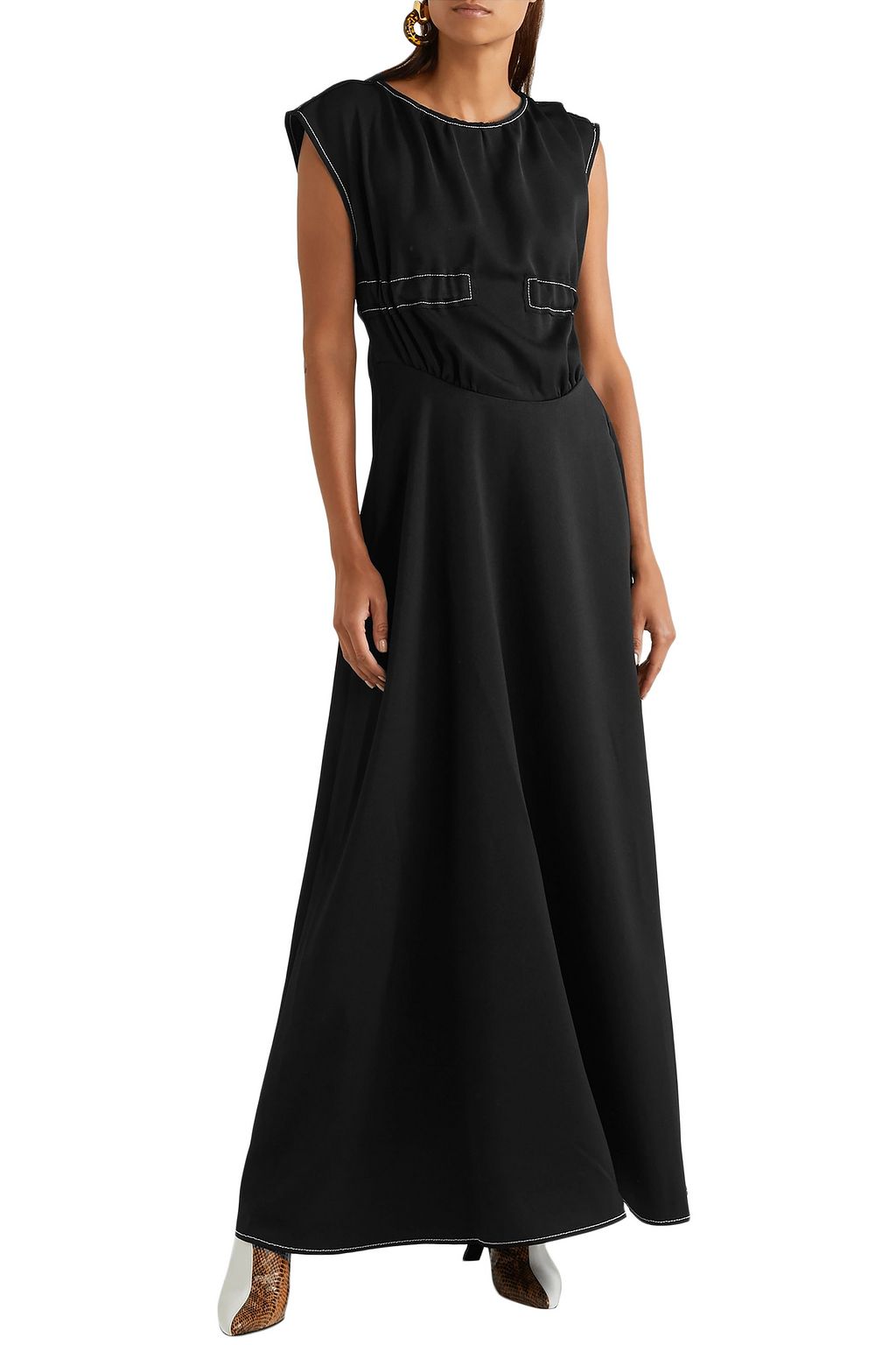 REJINA PYO Lena embroidered crepe maxi dress