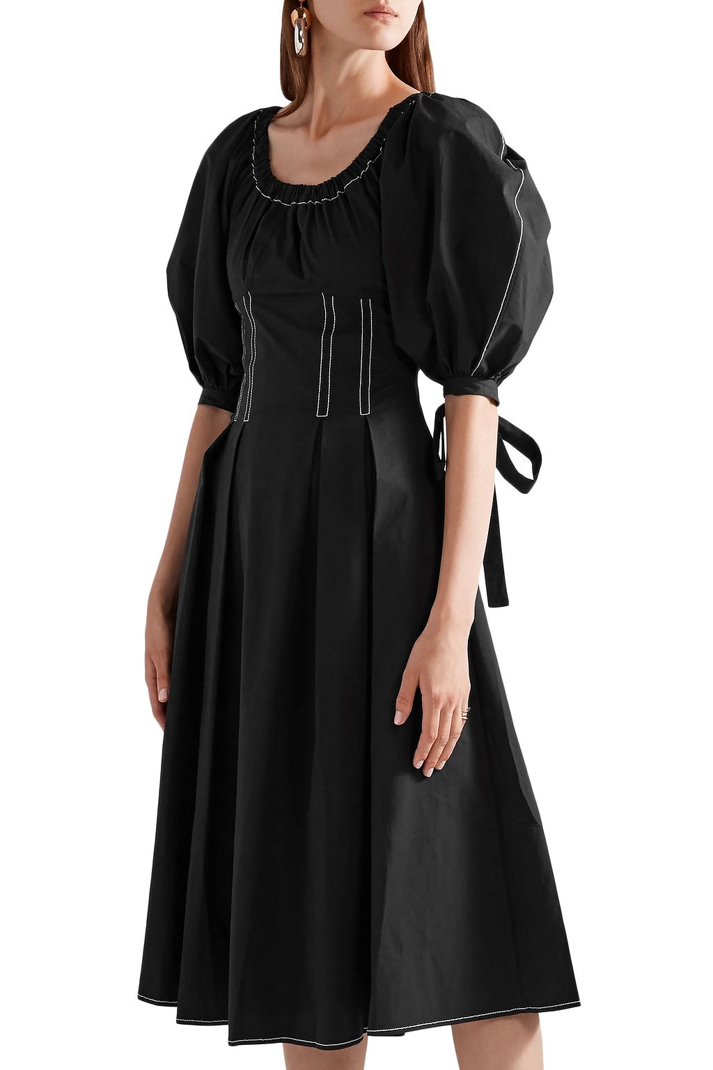 REJINA PYO Greta gathered cotton-poplin dress