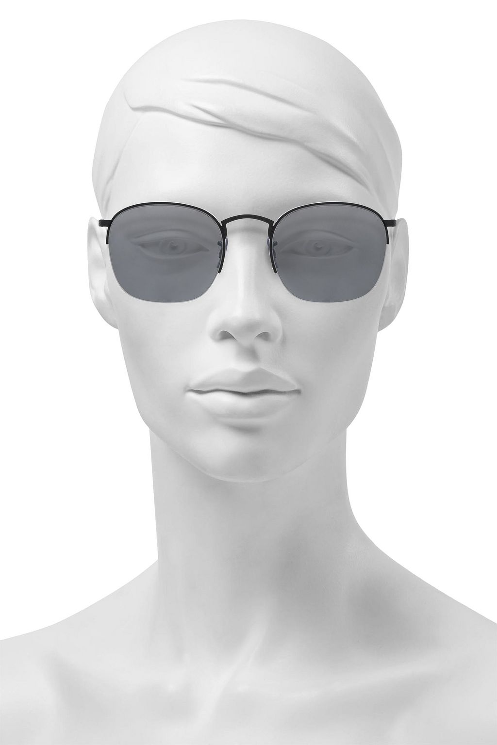 OLIVER PEOPLES D-frame coated metal and printed acetate sunglasses