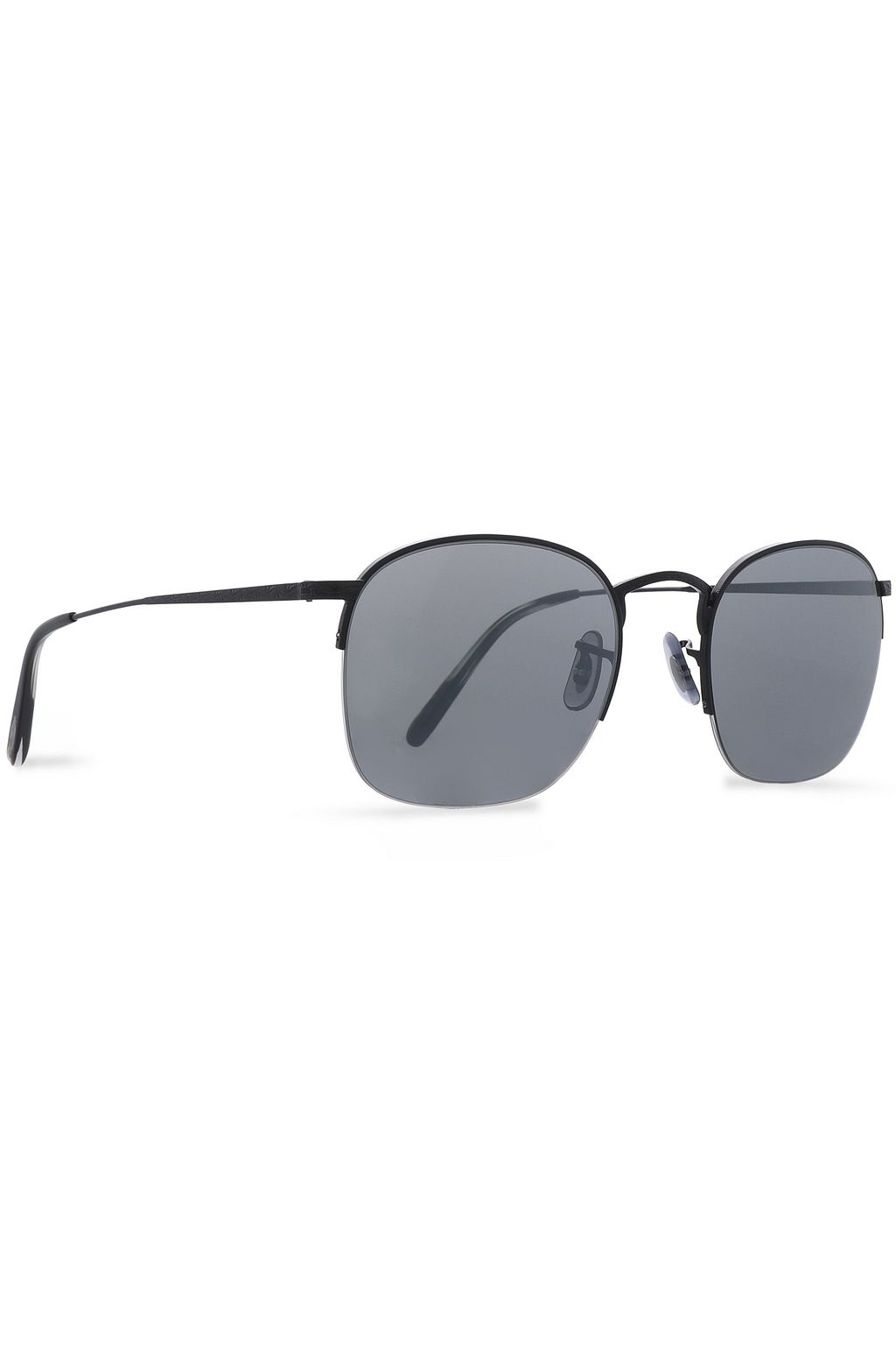OLIVER PEOPLES D-frame coated metal and printed acetate sunglasses