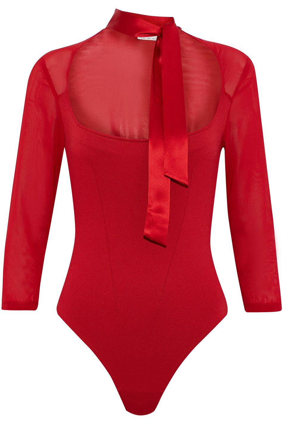 red satin bodysuit