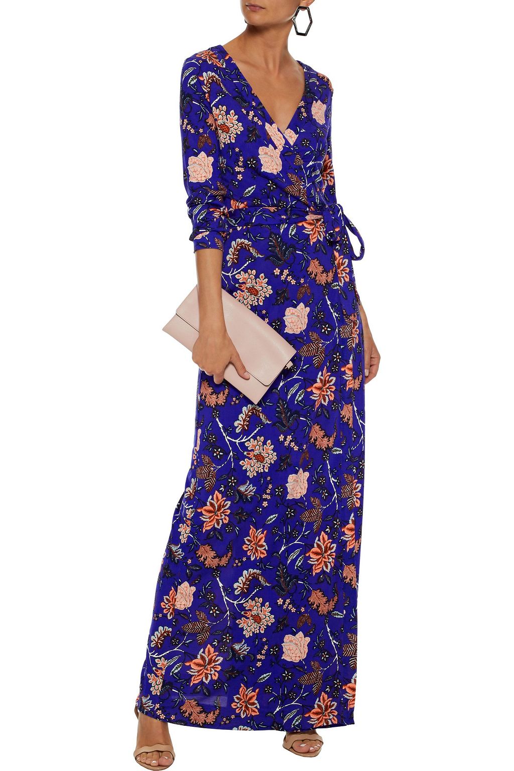 DIANE VON FURSTENBERG Printed silk-jersey maxi wrap dress