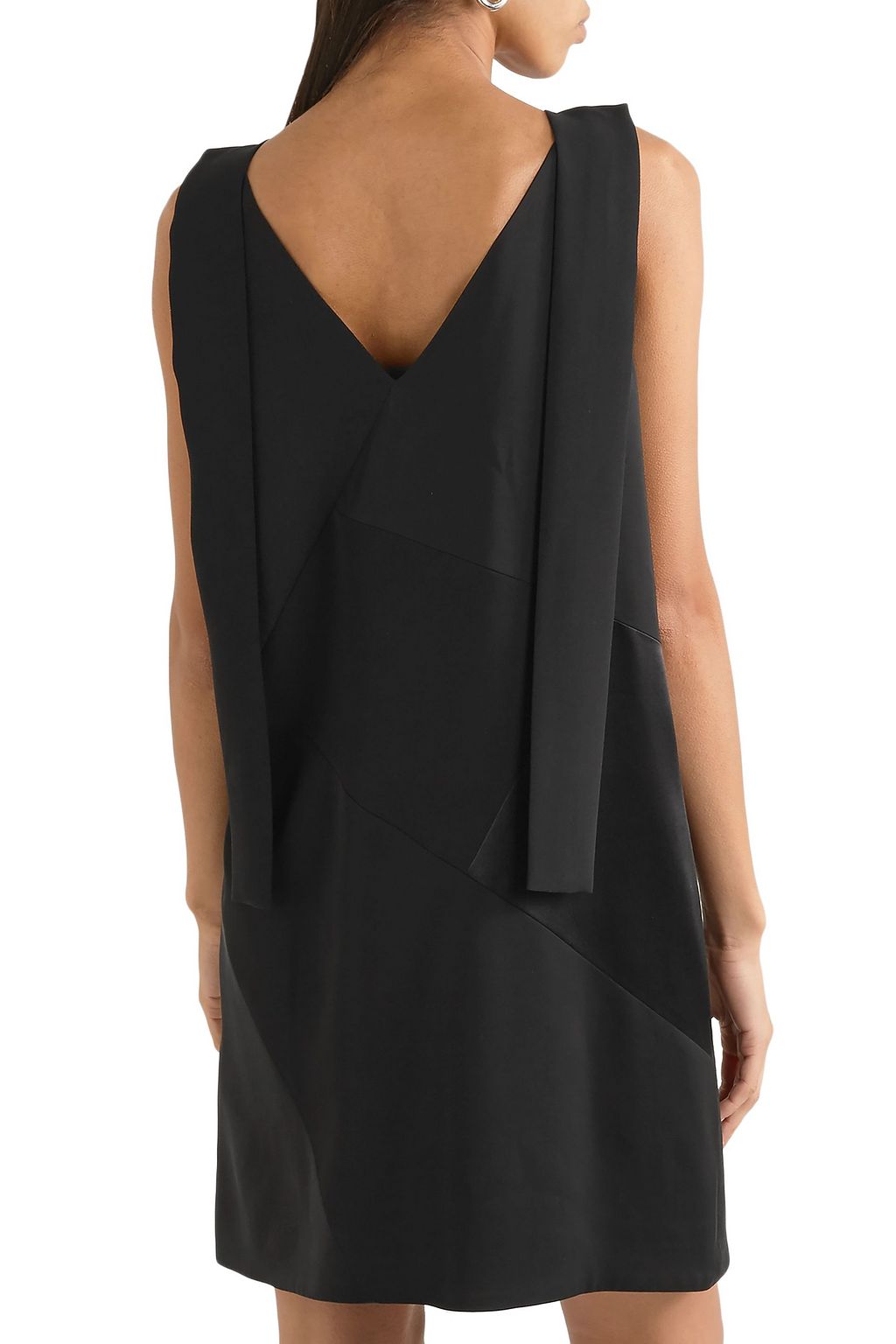 VICTORIA BECKHAM Twill and satin-paneled mini dress