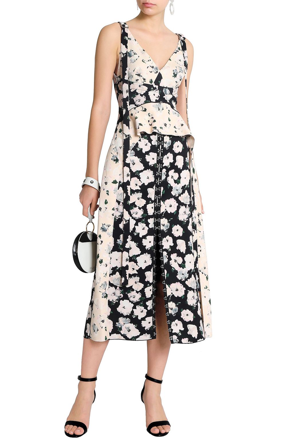 PROENZA SCHOULER Ruffled floral-print crepe midi dress