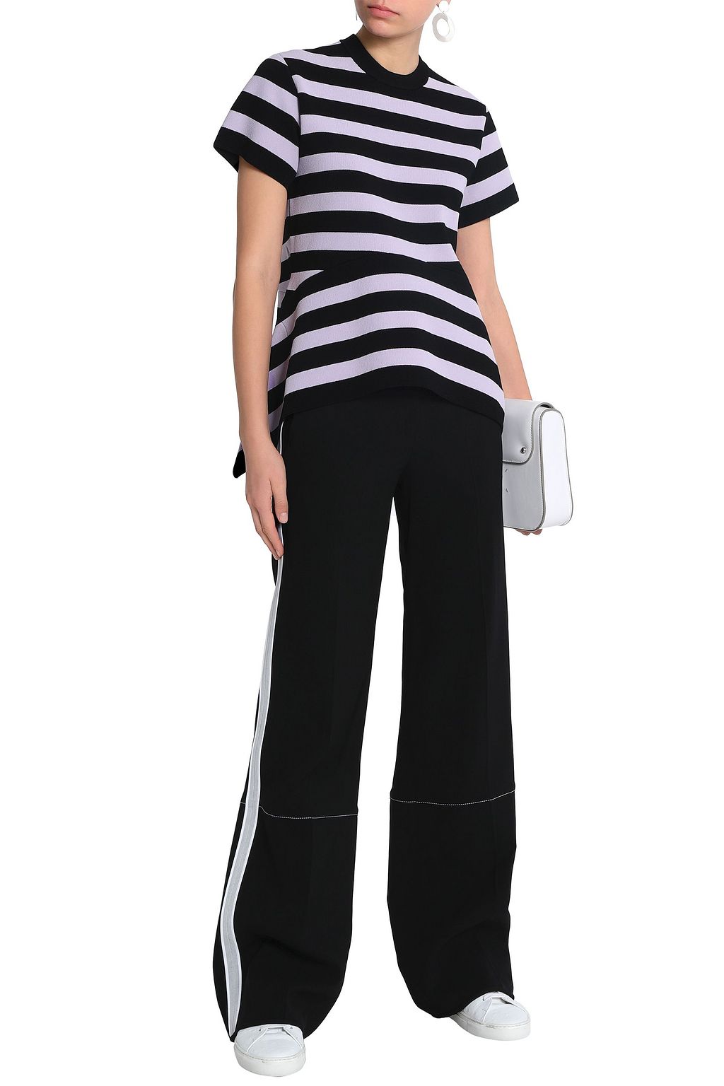 PROENZA SCHOULER Striped crepe wide-leg pants
