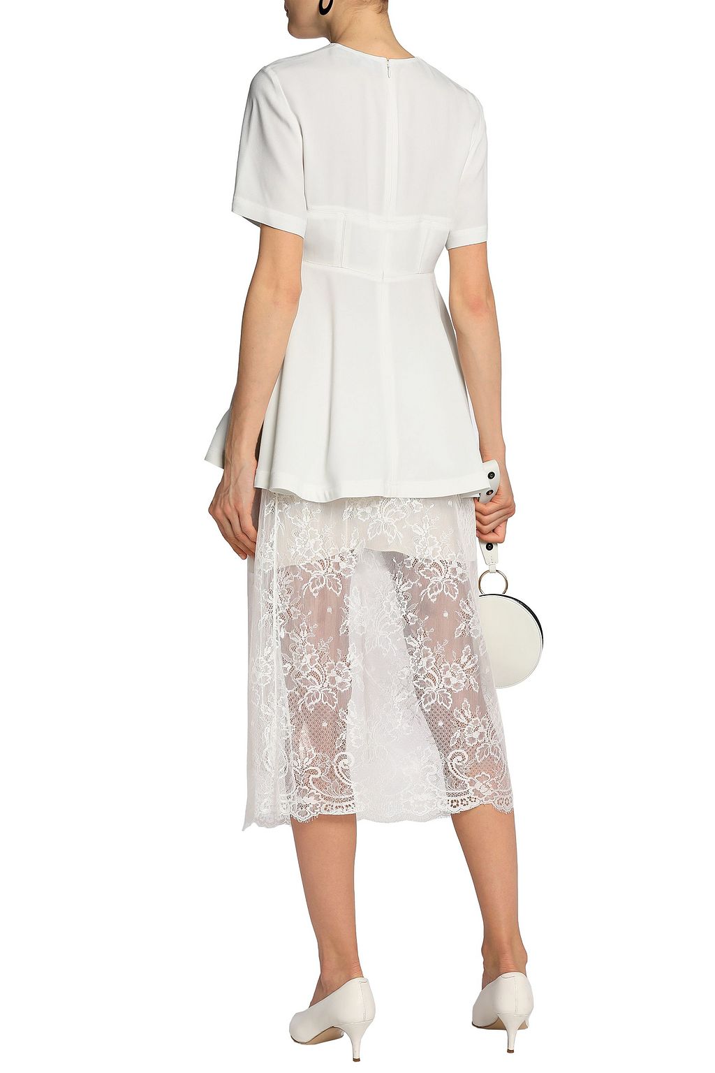 PROENZA SCHOULER Satin-crepe peplum top