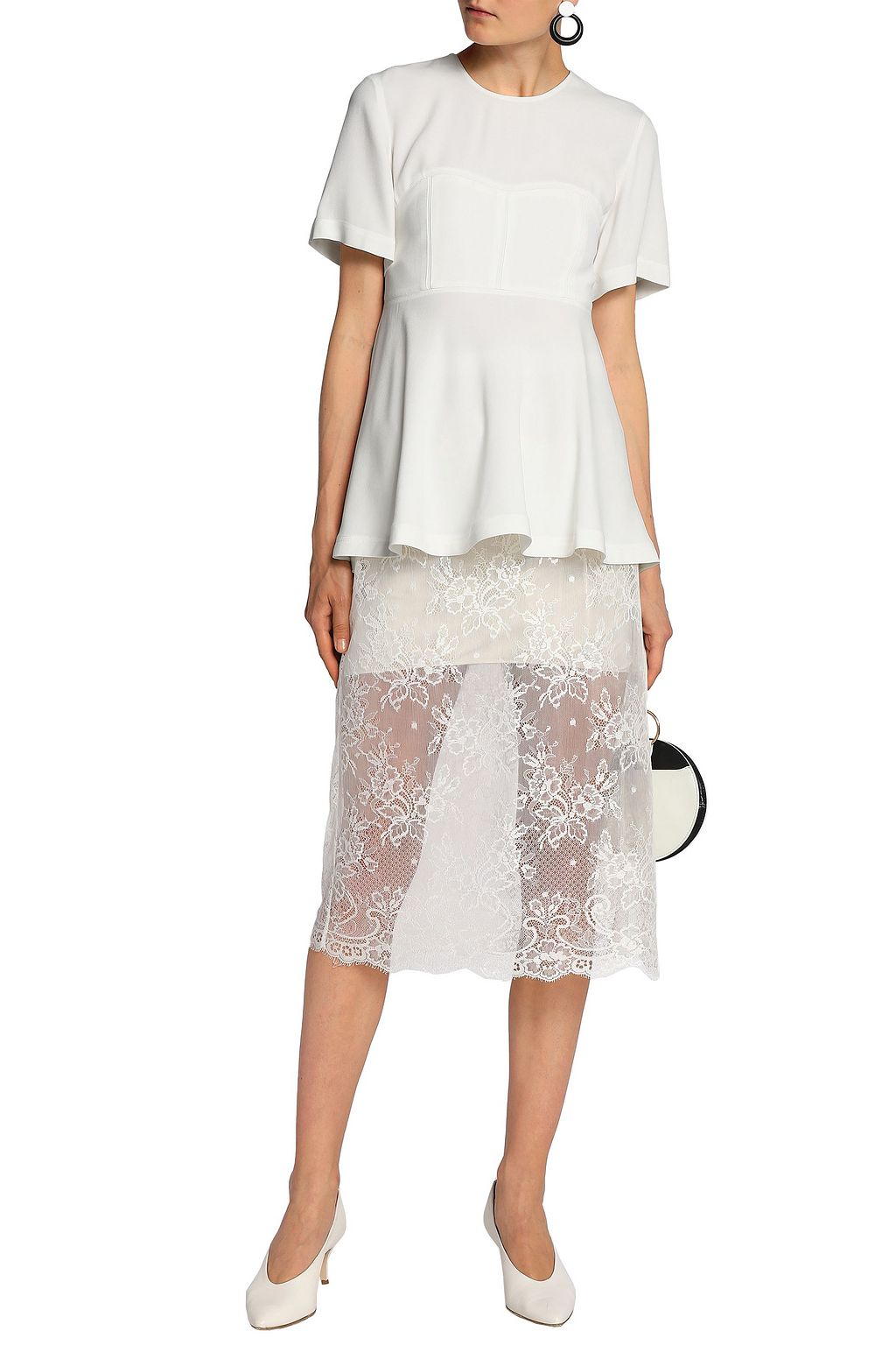 PROENZA SCHOULER Satin-crepe peplum top