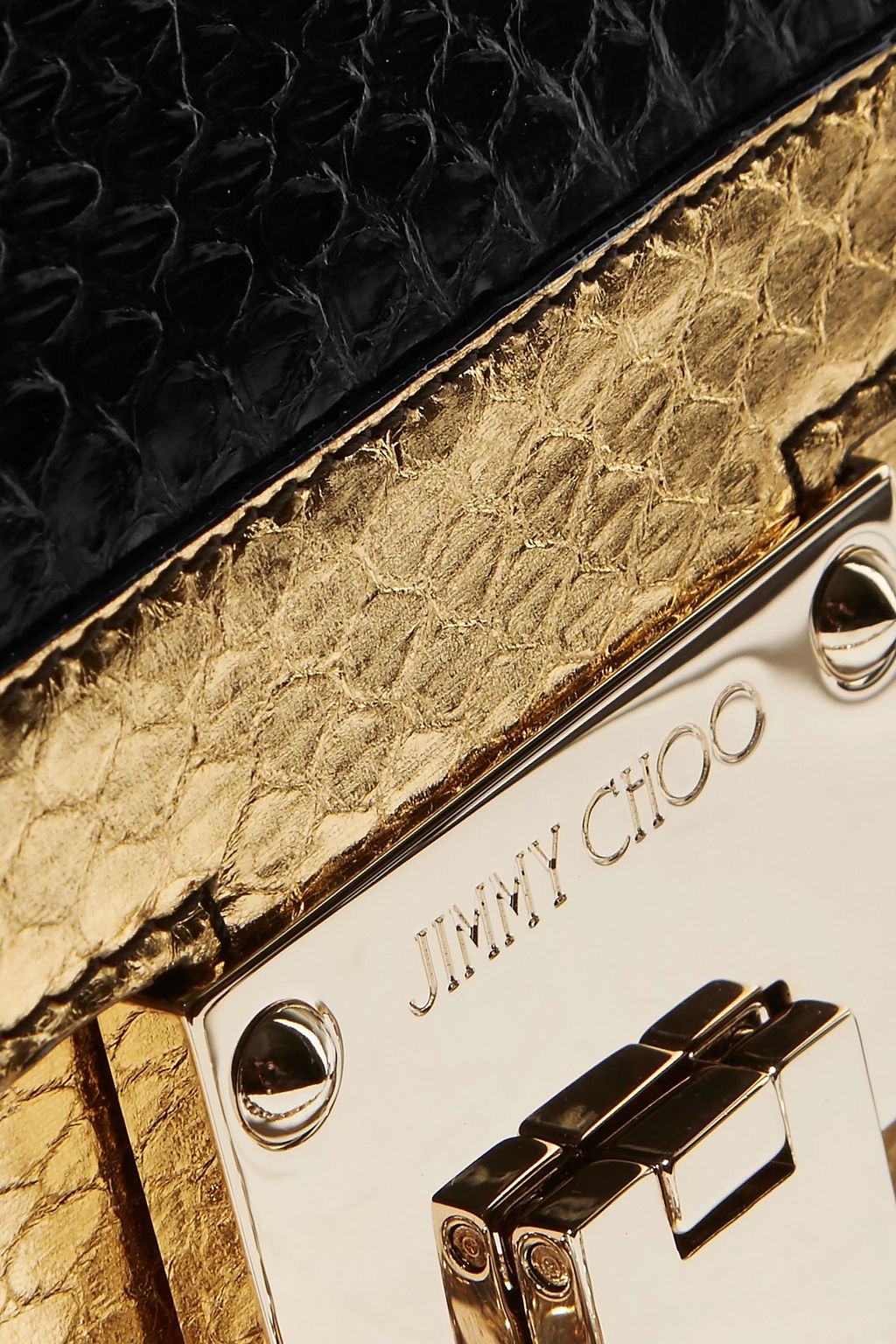 JIMMY CHOO Two-tone elaphe shoulder bag