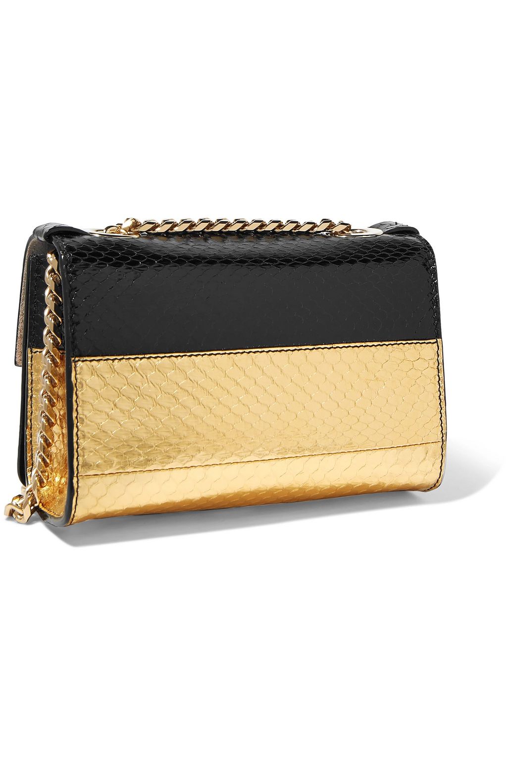 JIMMY CHOO Two-tone elaphe shoulder bag