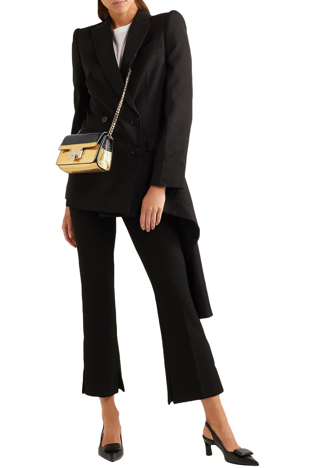 JIMMY CHOO Two-tone elaphe shoulder bag