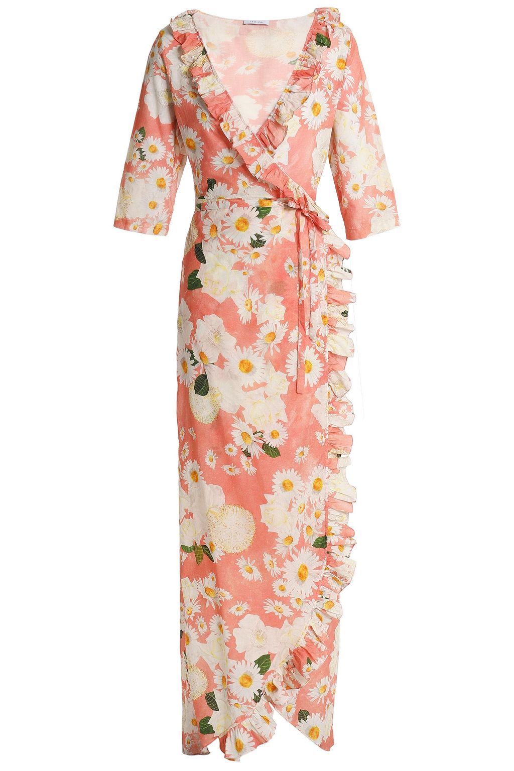 cotton maxi wrap dress