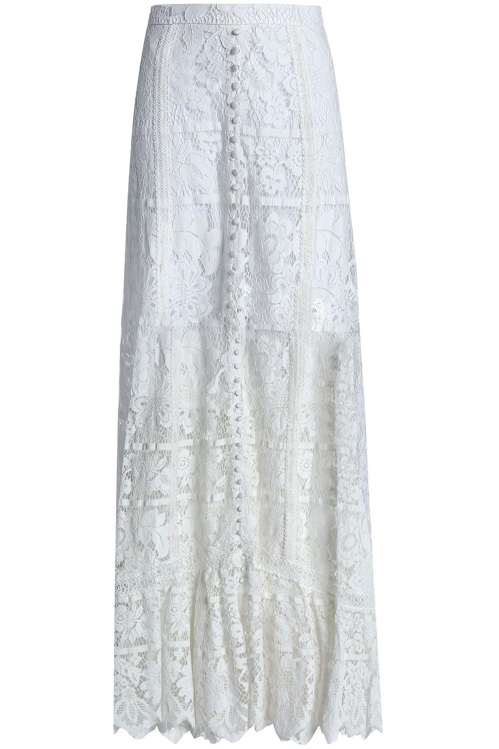 white crochet maxi skirt