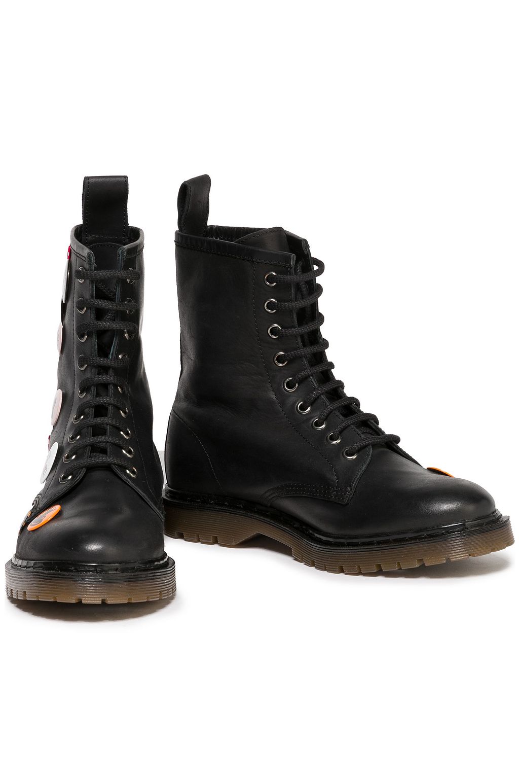 RED(V) Appliquéd leather ankle boots