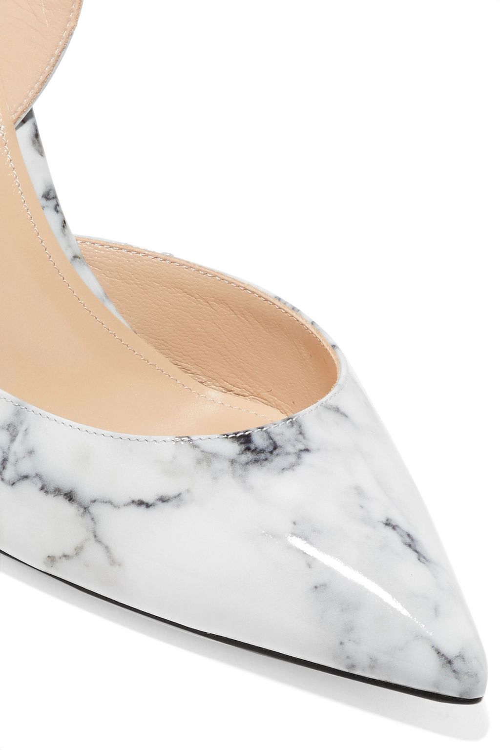 PAUL ANDREW Passion marble-effect patent-leather pumps