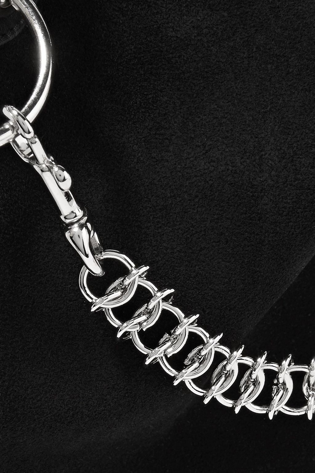 LITTLE LIFFNER Chain-trimmed suede shoulder bag