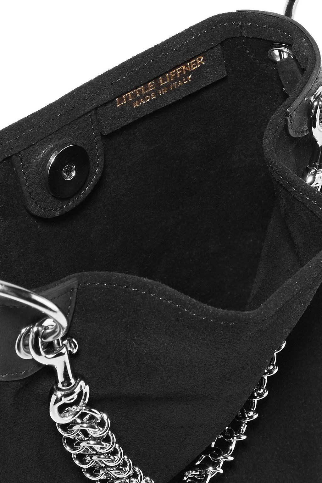 LITTLE LIFFNER Chain-trimmed suede shoulder bag