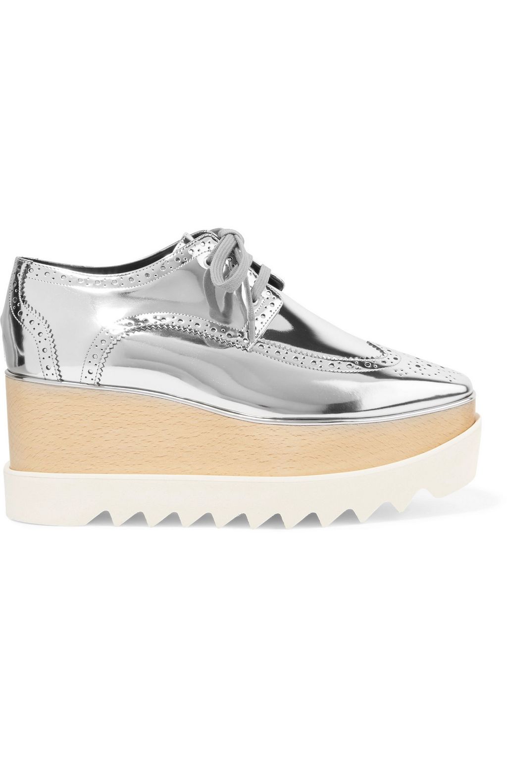 silver platform brogues