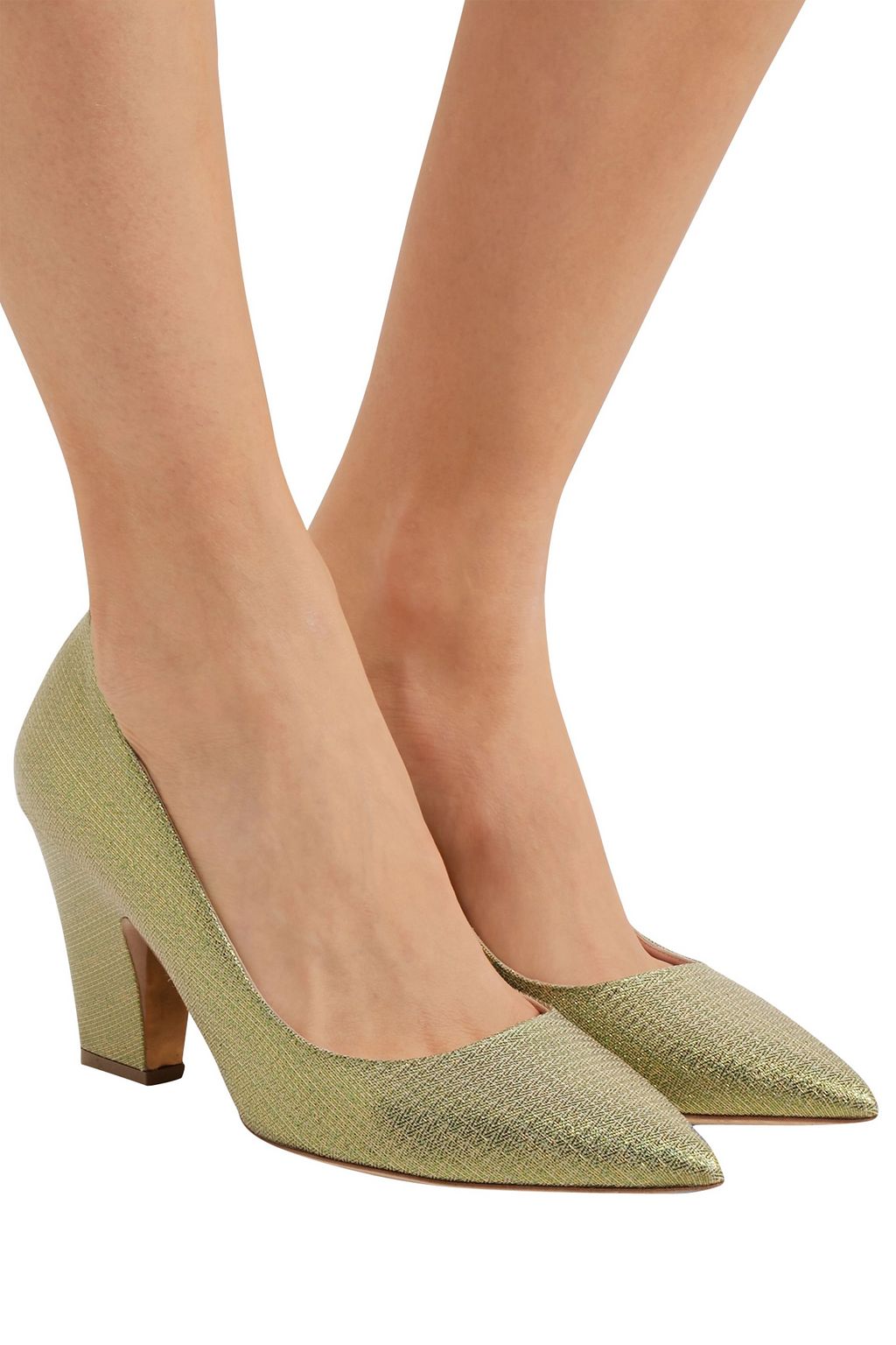 RUPERT SANDERSON Pierrot glittered canvas pumps