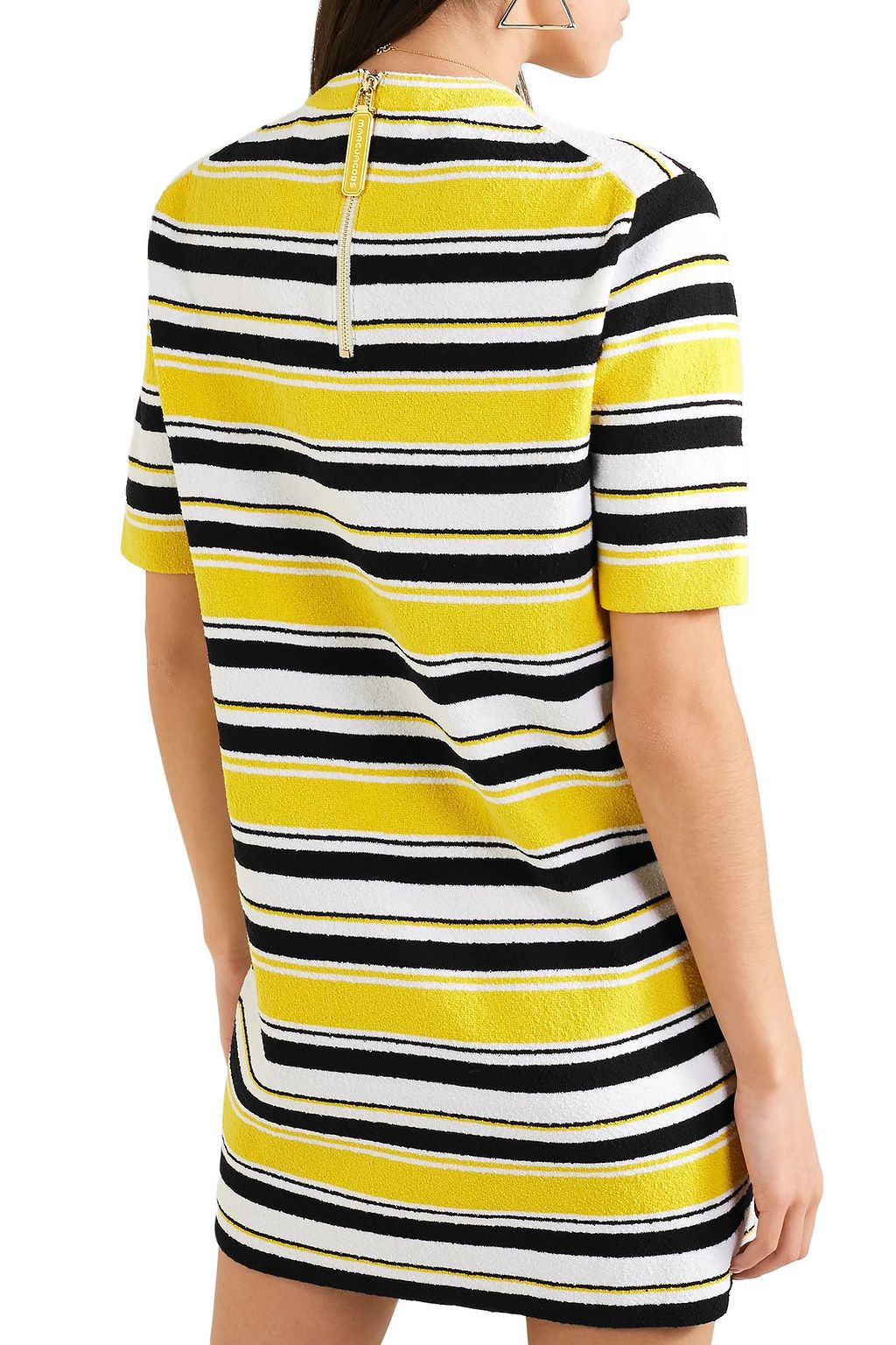 MARC JACOBS Striped cotton-blend terry mini dress