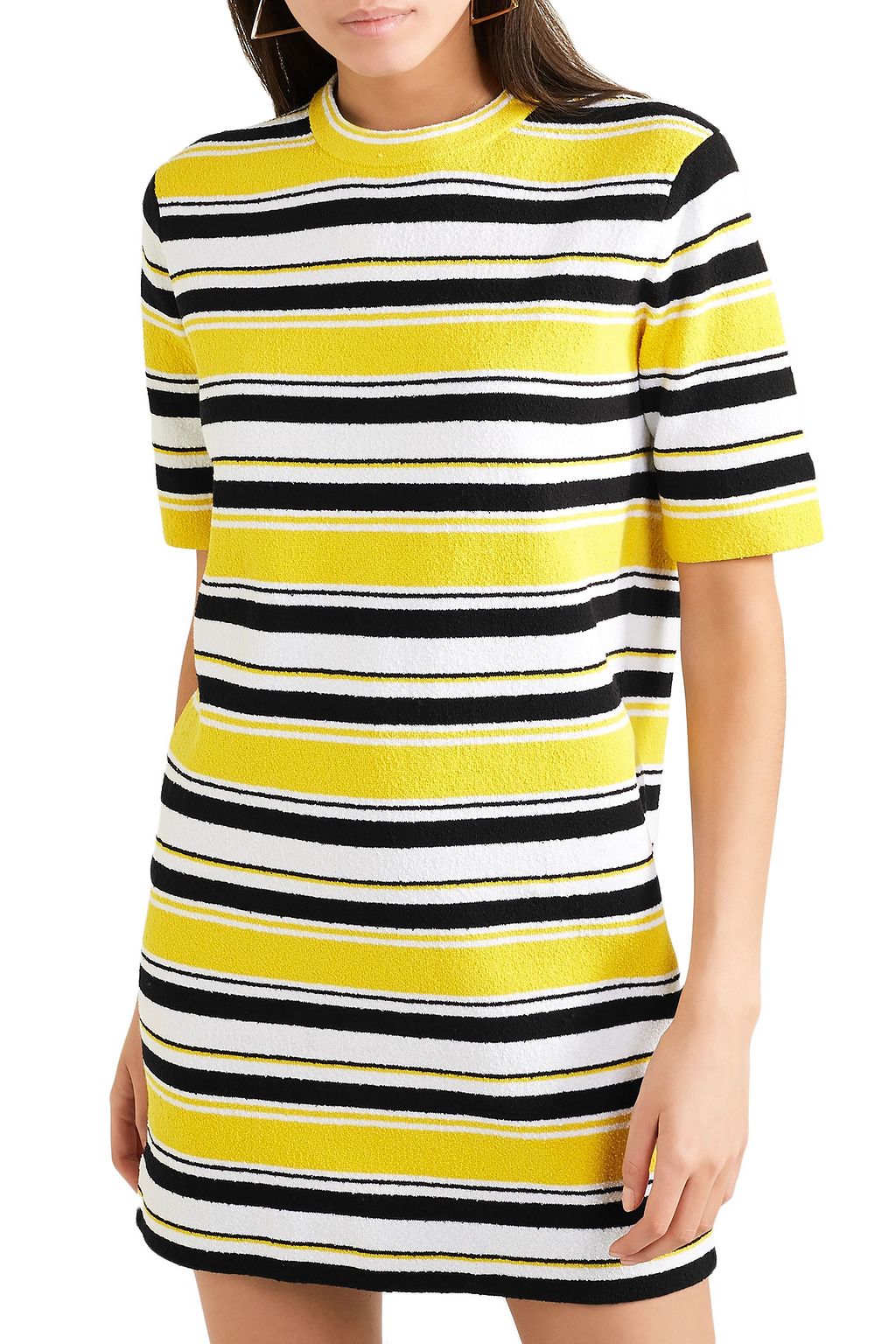 MARC JACOBS Striped cotton-blend terry mini dress
