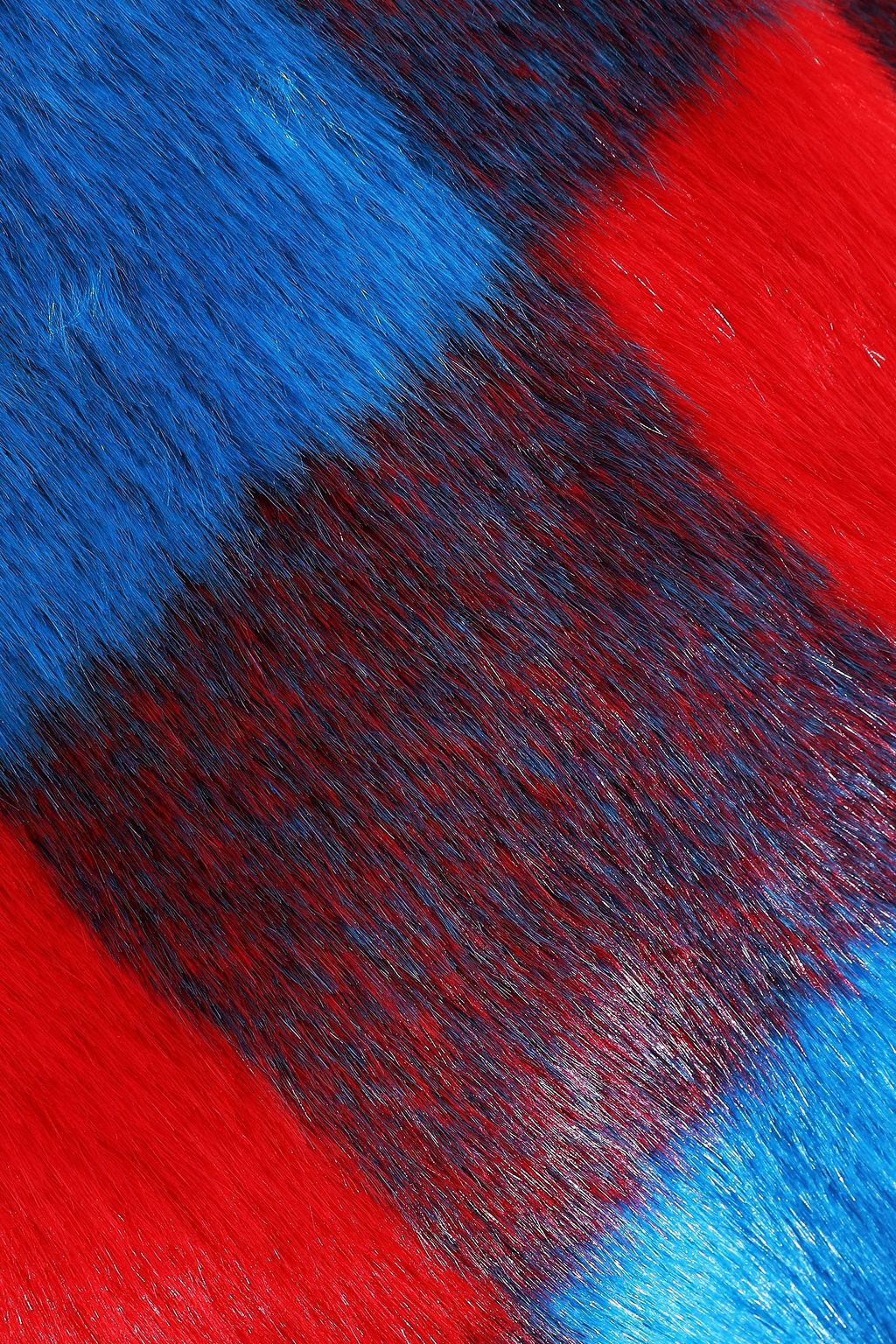 STAND Sofia checked fux fur coat