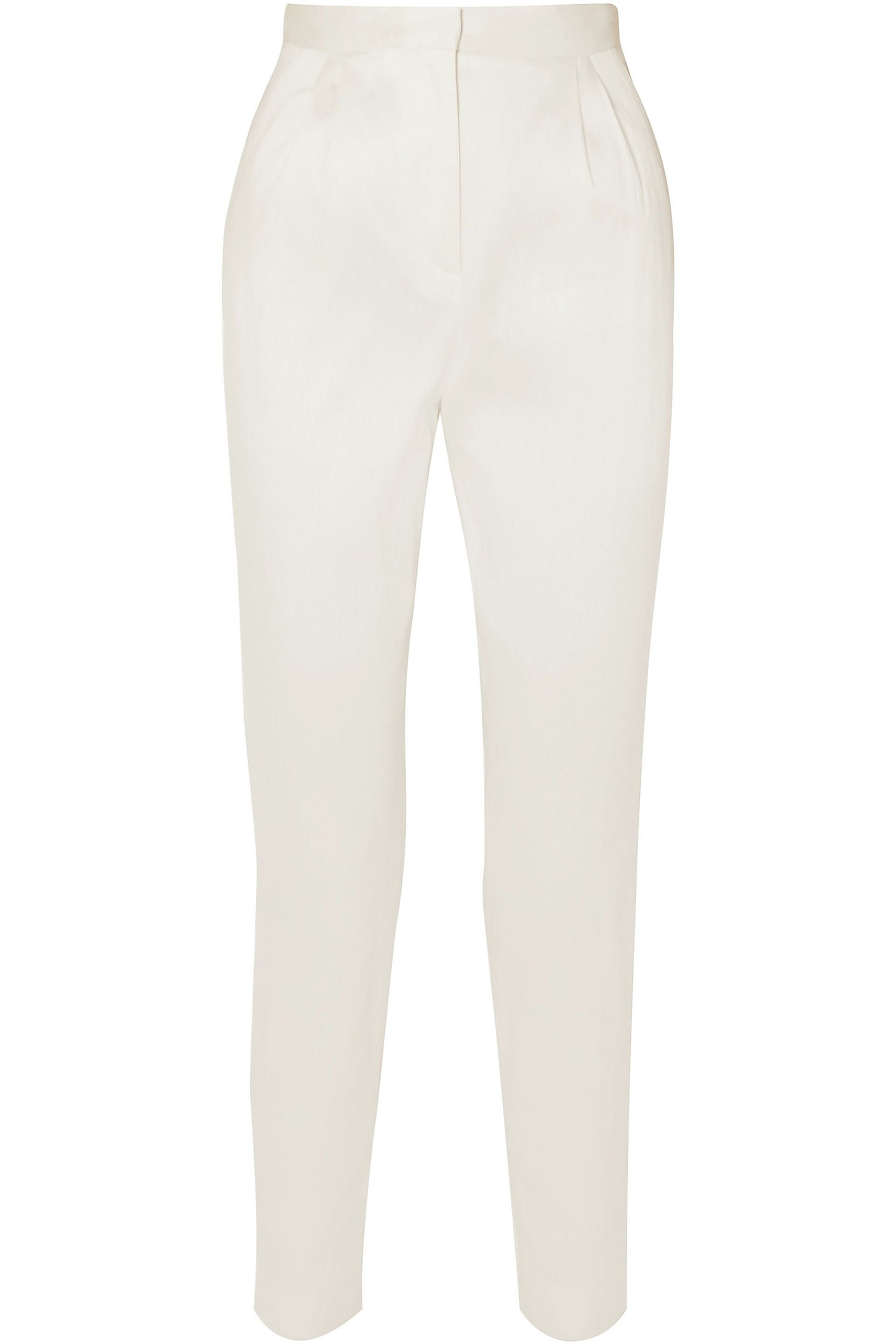 Mansur Gavriel Crinkled satin-twill tapered pants thumbnail