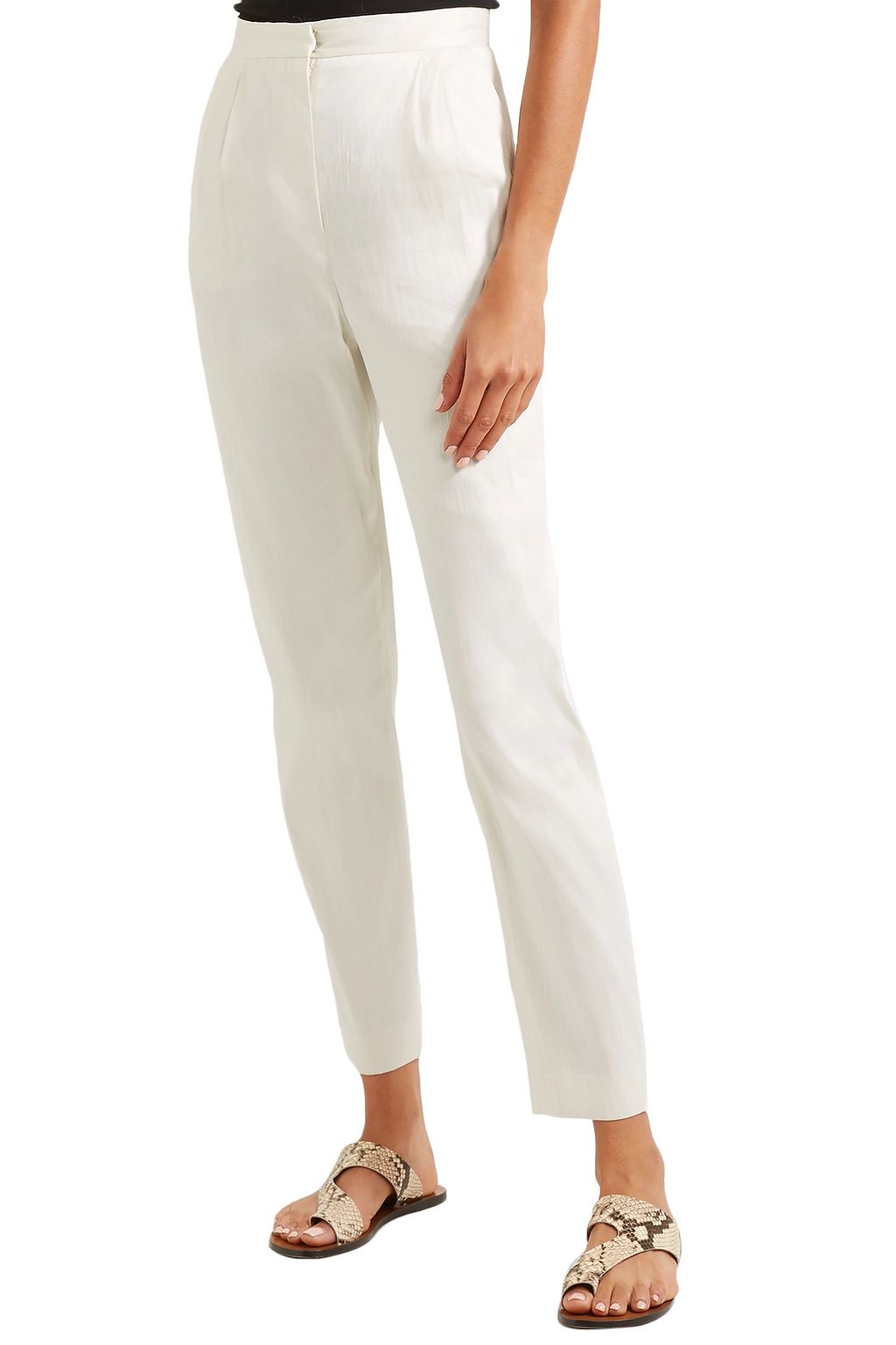 MANSUR GAVRIEL Crinkled satin-twill tapered pants
