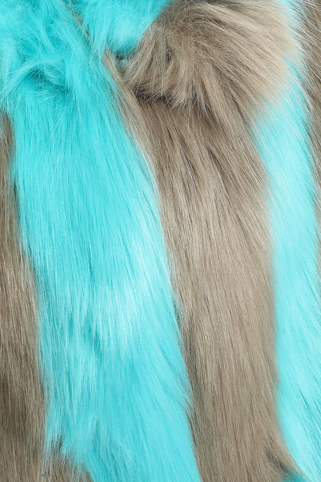 STAND Striped faux fur coat