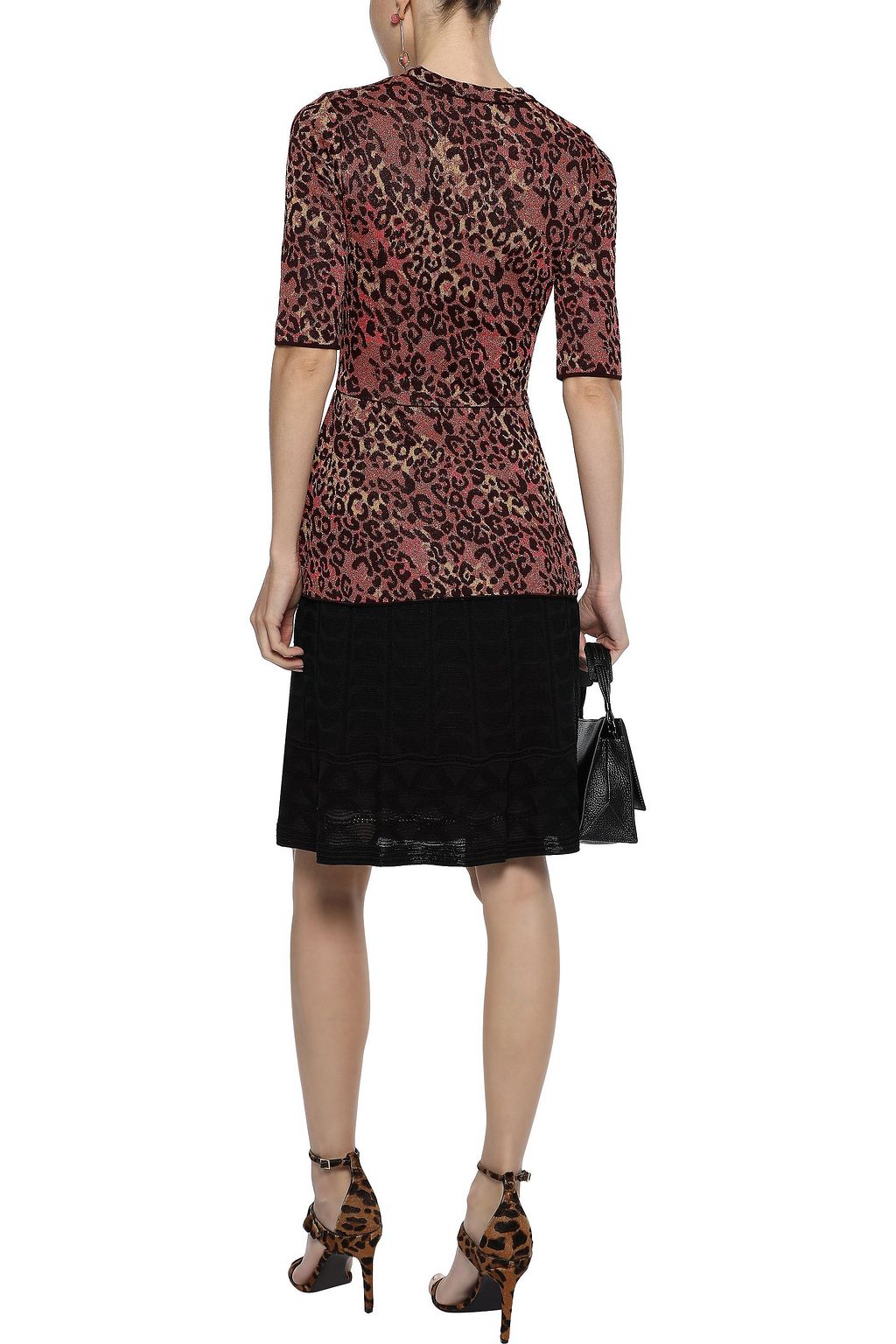 M MISSONI Metallic jacquard-knit peplum top