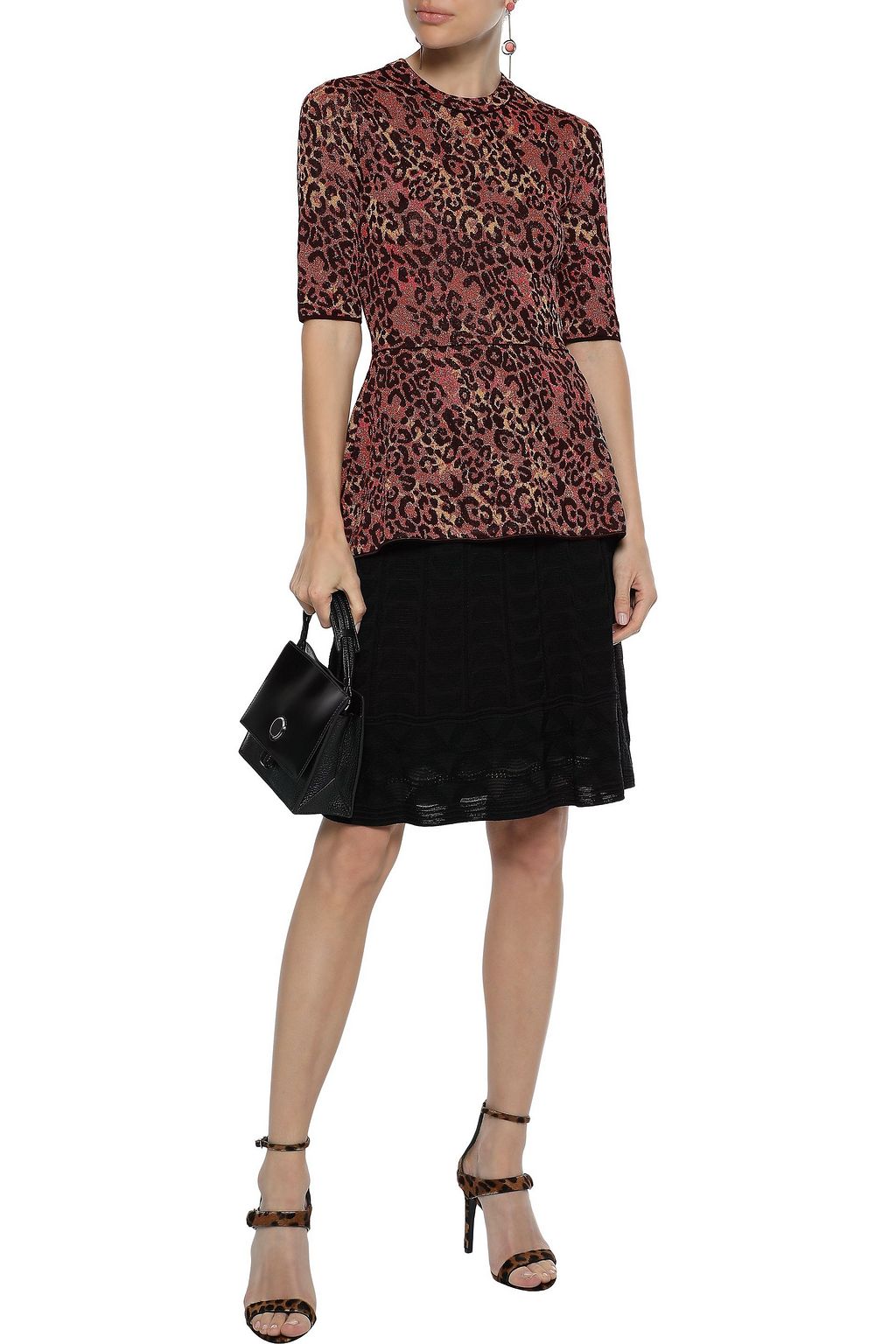 M MISSONI Metallic jacquard-knit peplum top