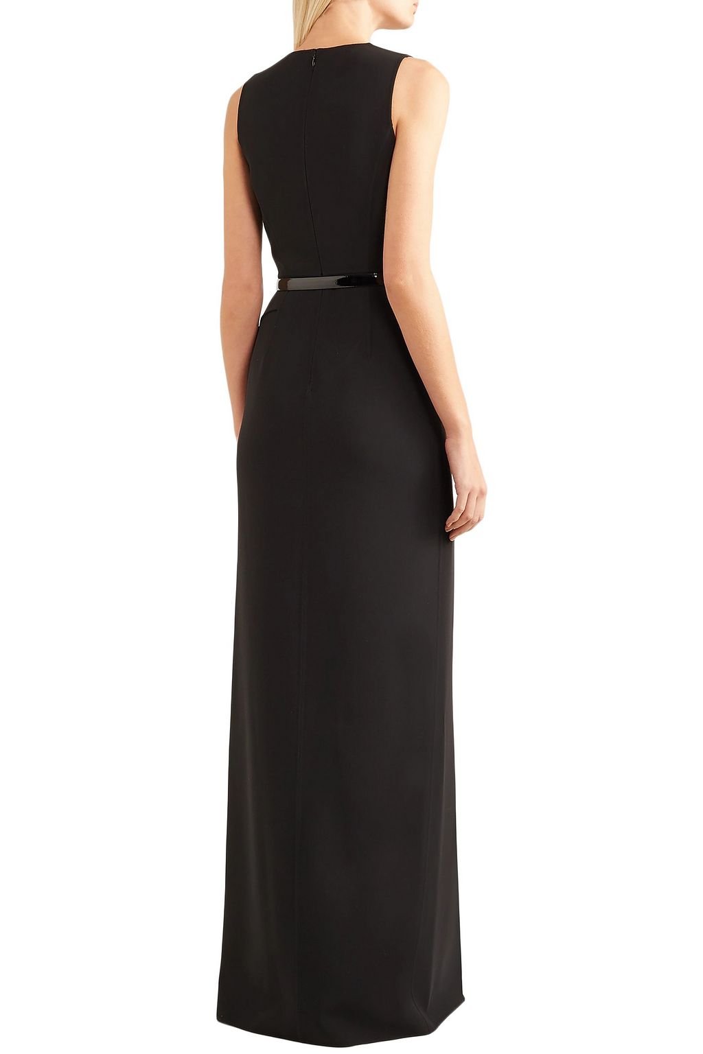 MICHAEL KORS COLLECTION Belted ruffled wool-blend crepe gown