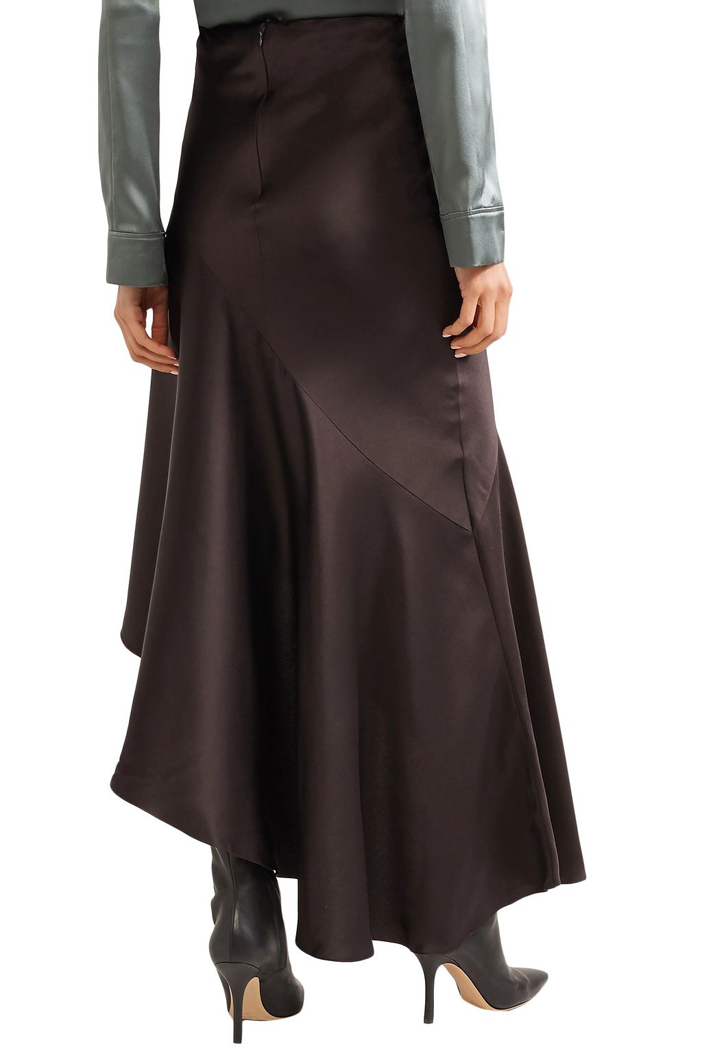 HAIDER ACKERMANN Asymmetric satin-crepe midi skirt