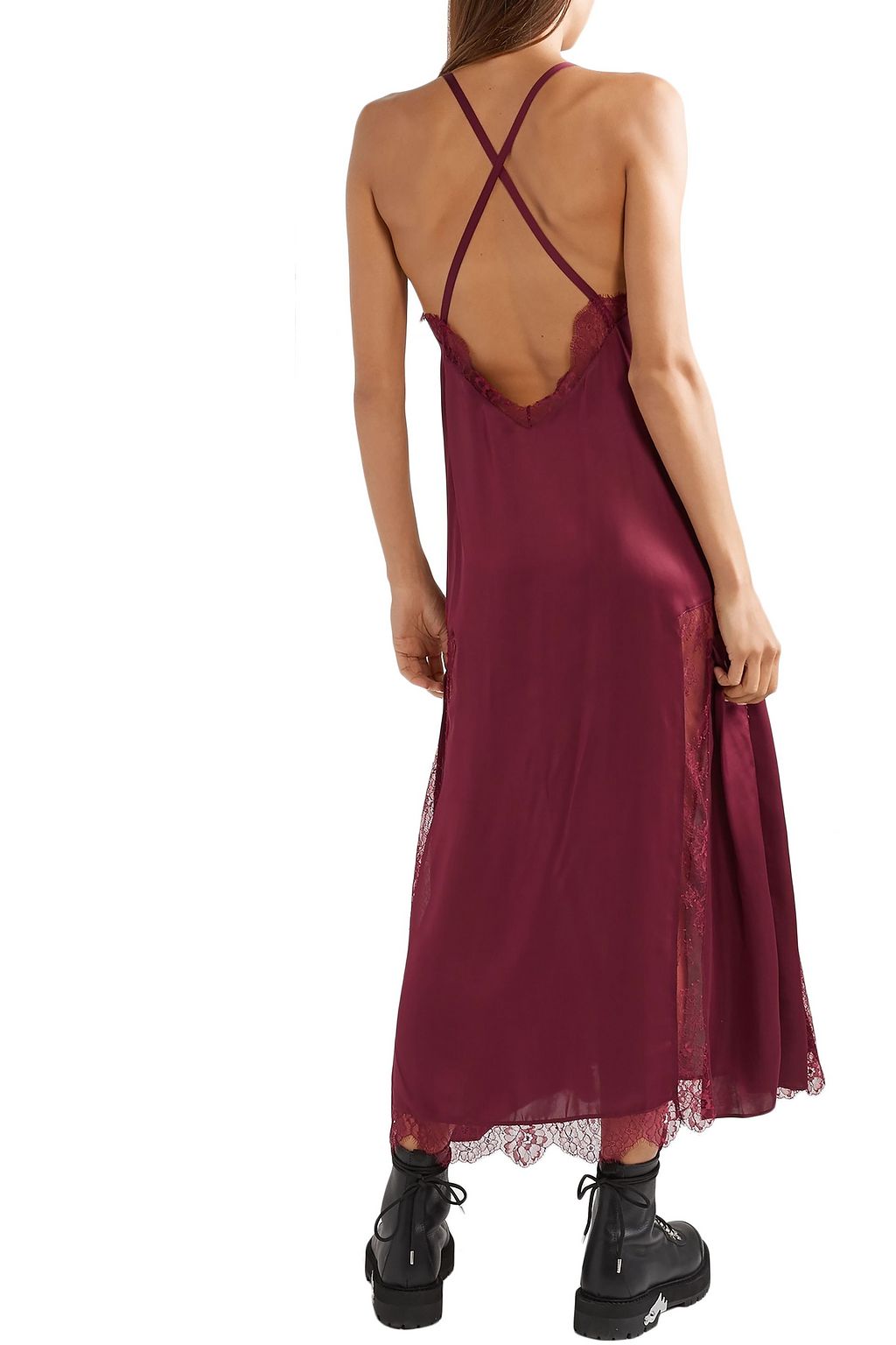 OFF-WHITE™ Elsa lace-paneled satin midi dress