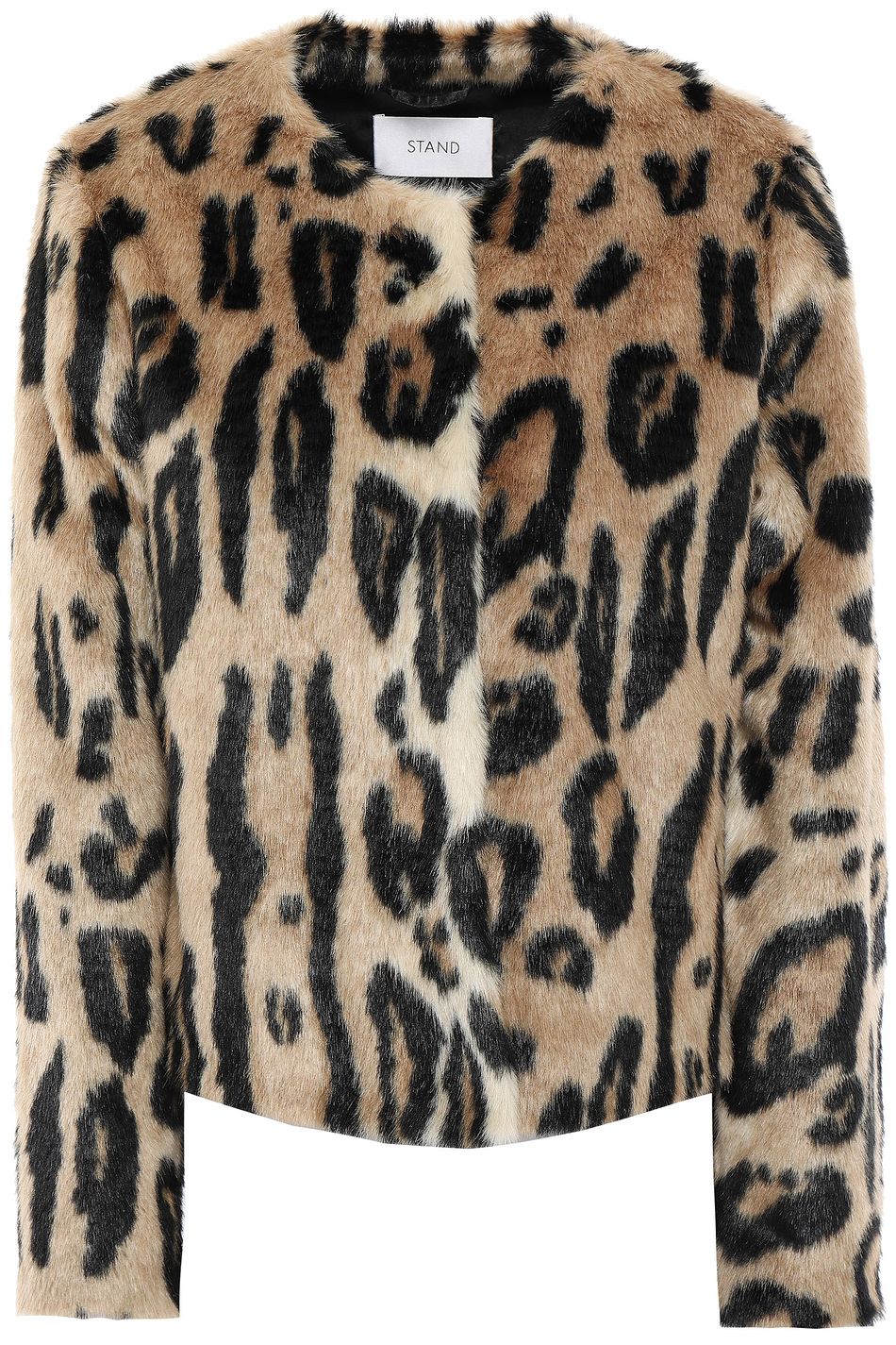 leopard print faux fur jacket