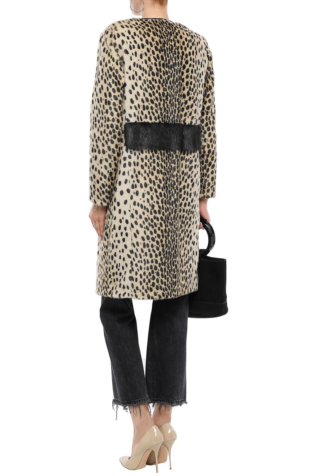 STAND Leopard-print faux fur jacket
