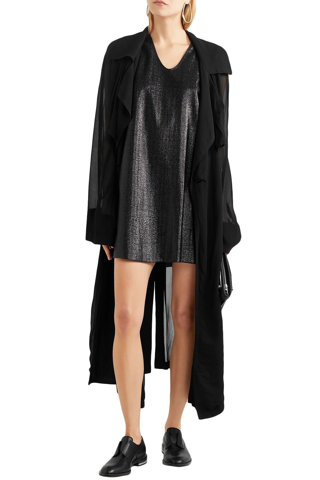 RICK OWENS LILIES Metallic woven mini dress