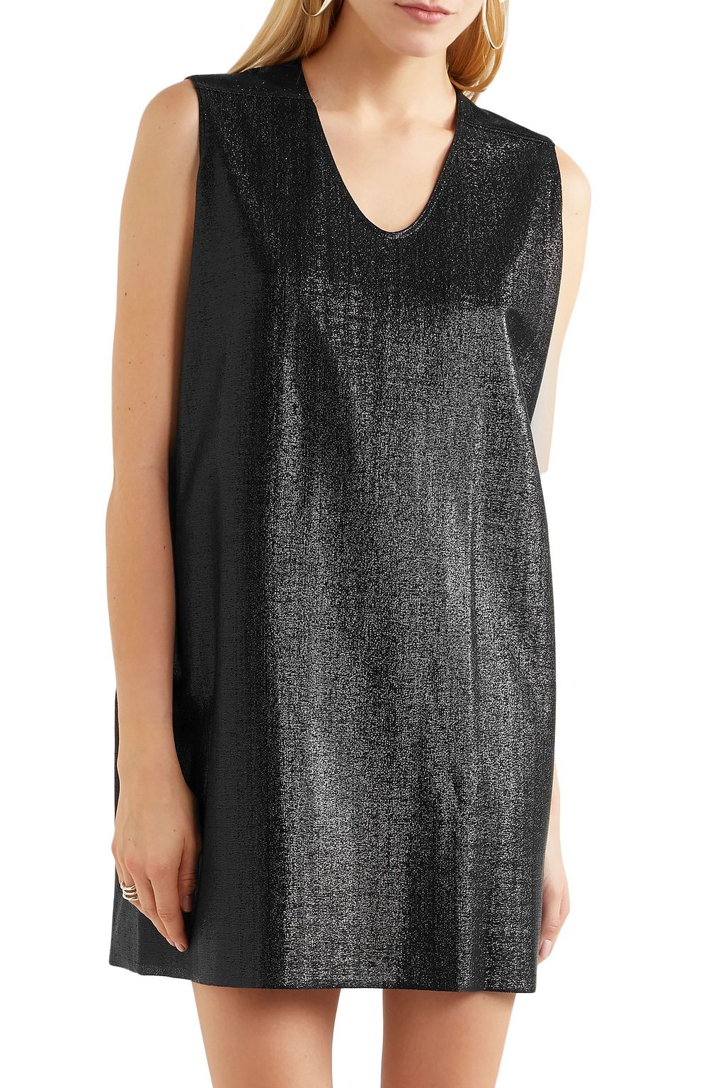 RICK OWENS LILIES Metallic woven mini dress