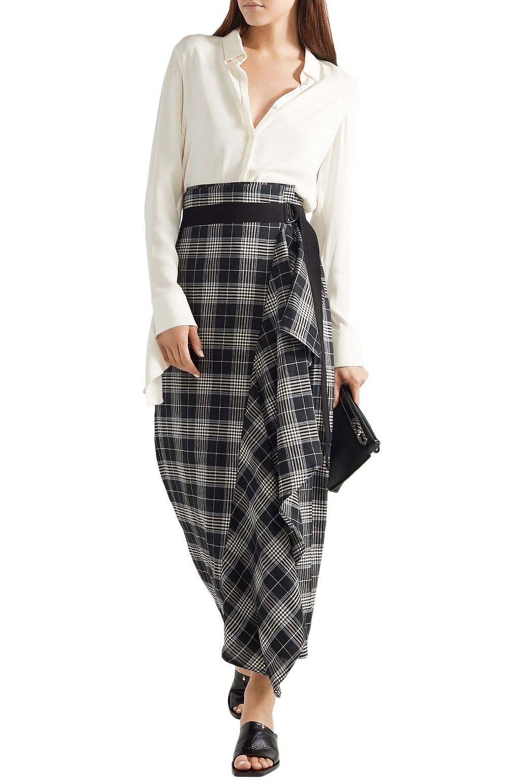 AKRIS Draped silk-crepe shirt