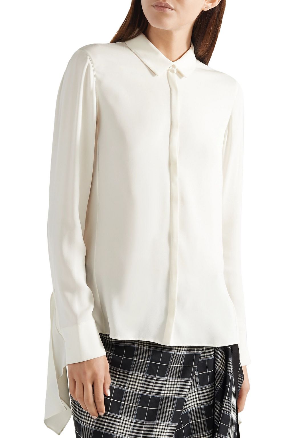 AKRIS Draped silk-crepe shirt