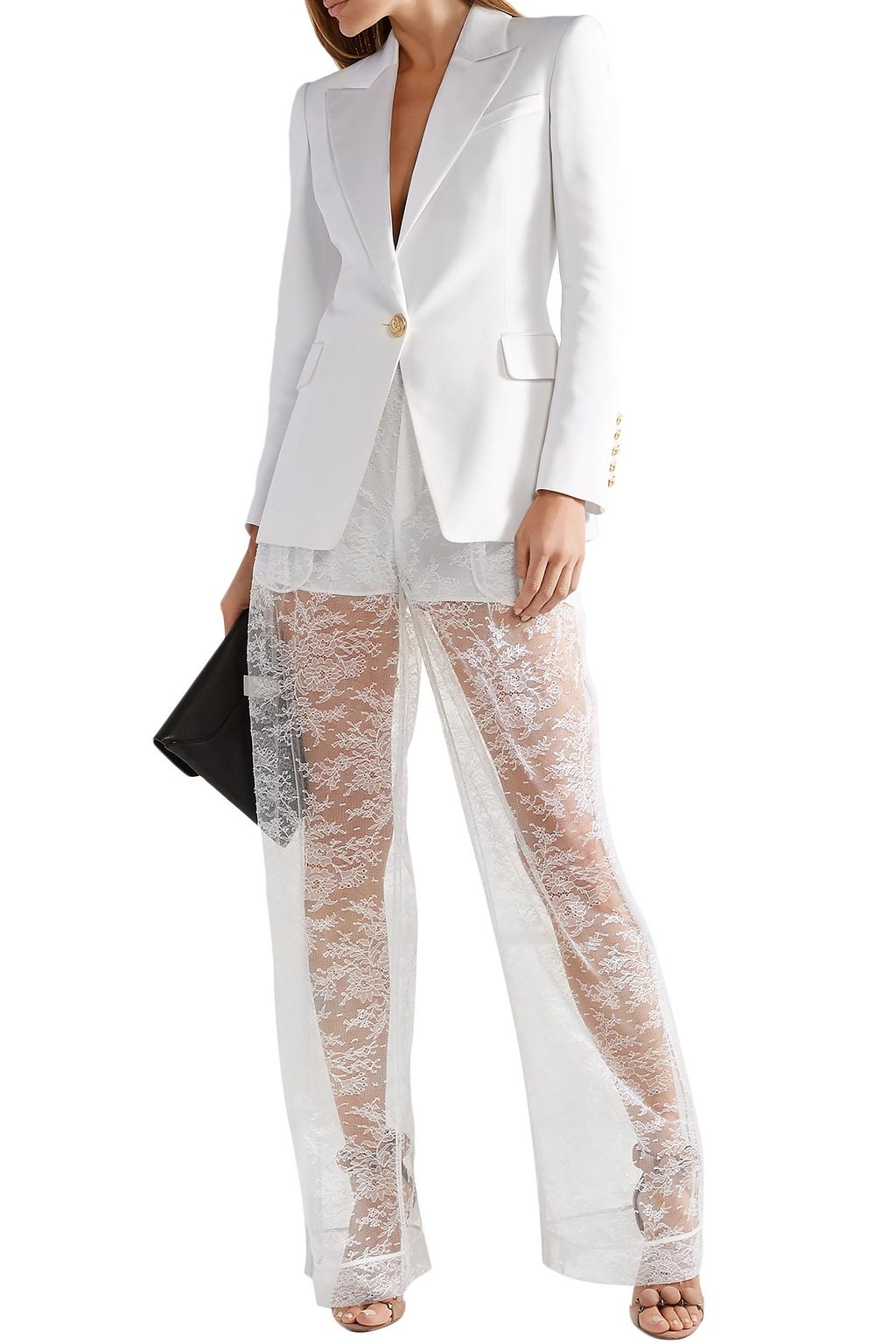 GIVENCHY Chantilly lace wide-leg pants