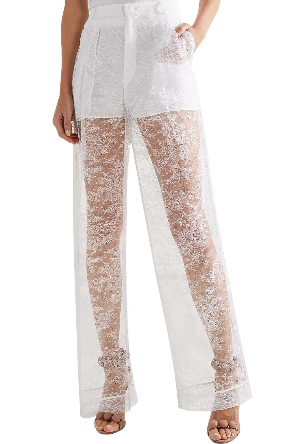 GIVENCHY Chantilly lace wide-leg pants