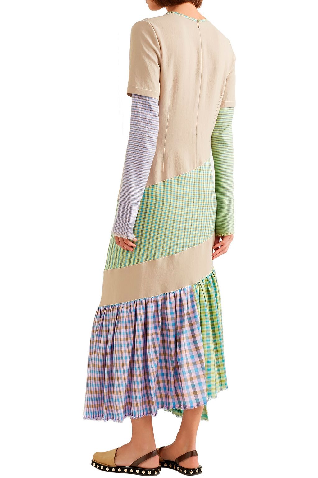 LOEWE Patchwork plaid cotton dress