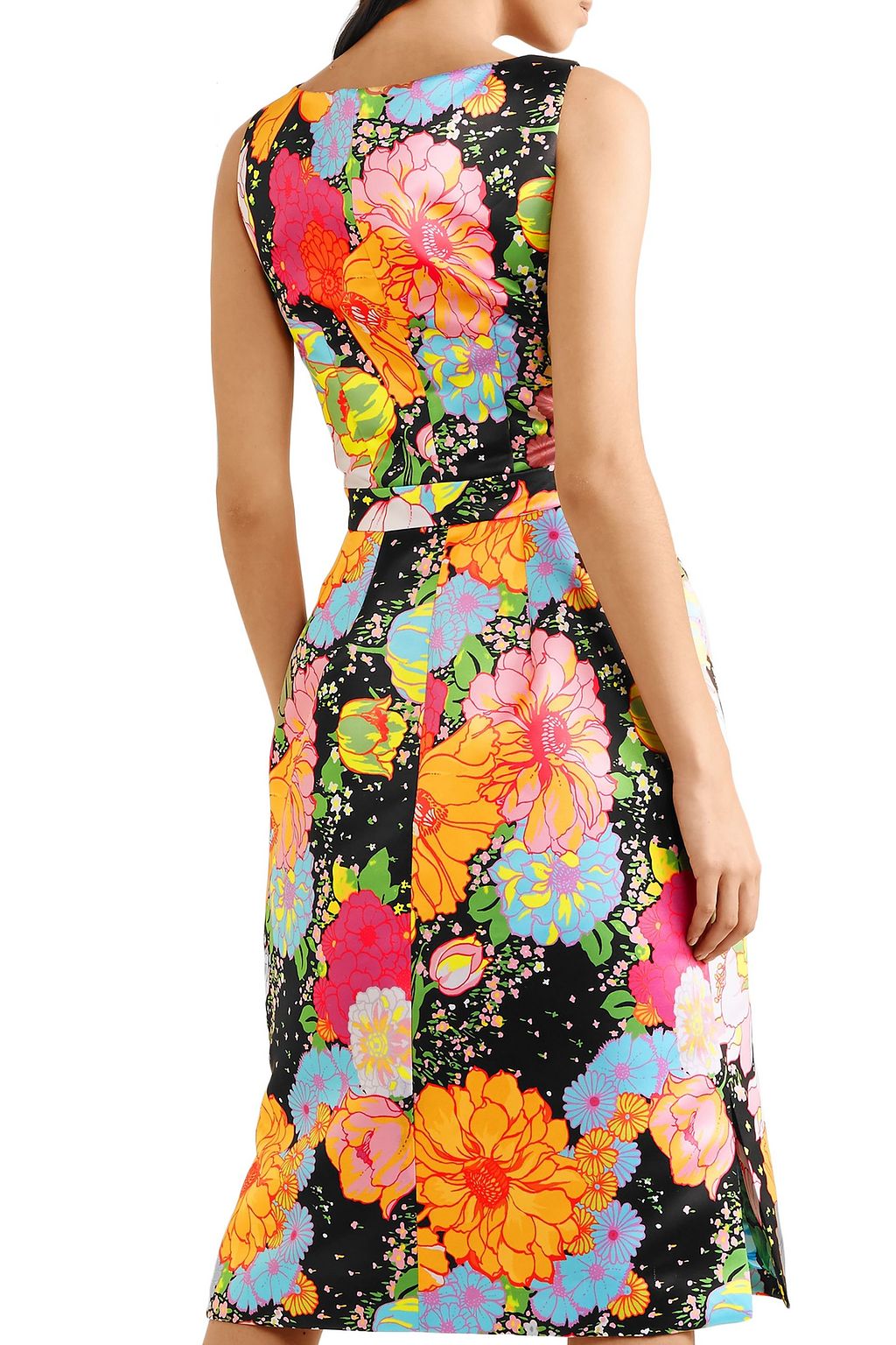 RICHARD QUINN Wrap-effect floral-print duchesse-satin midi dress