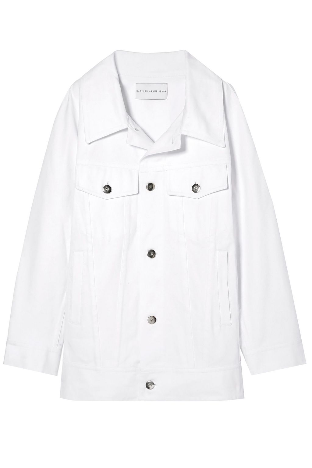 white oversized jean jacket