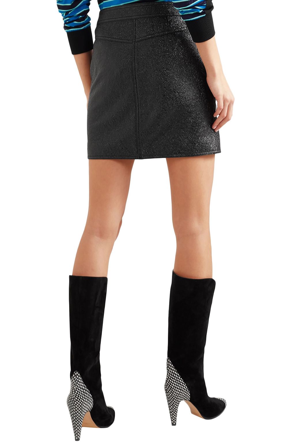 GIVENCHY Metallic textured-leather mini skirt